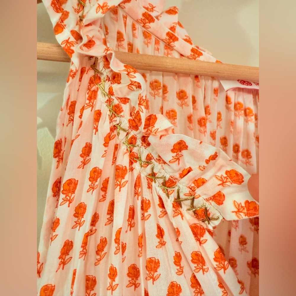 Ro's Garden Sasha Dress orange Pomme Floral size large - Picture 4 of 11